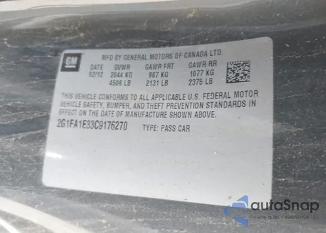 2012 Chevrolet Camaro 2Ls z USA, uszkodzony, nr VIN 2G1FA1E33C9176270